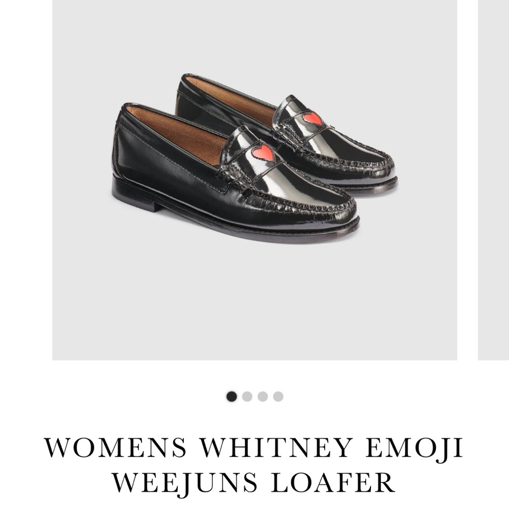 G.H. Bass & Co. Black Loafers with Red Heart Detail